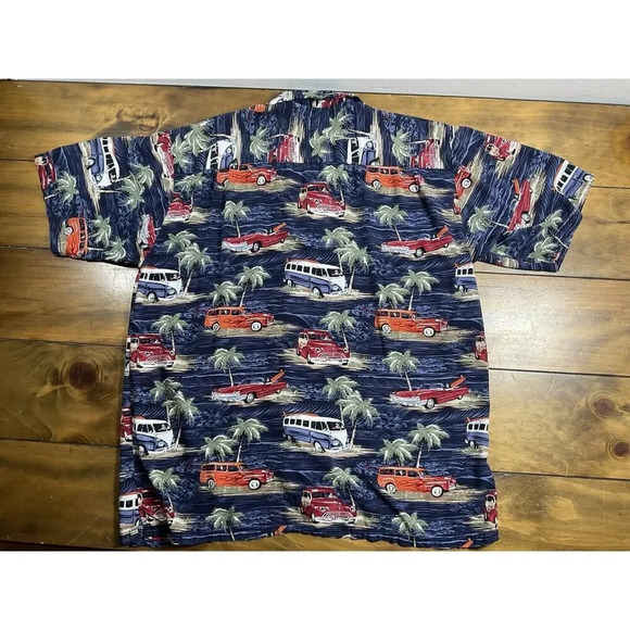 Big Dogs Mens Nature Hawaiian AOP Car Print Short Sleeve Shirt Size Large - Picture 8 of 8